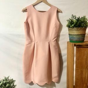 Vintage pink tulip dress with brass button back